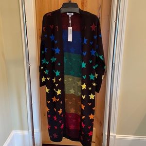525 America Rainbow Hearts and Stars Cardigan